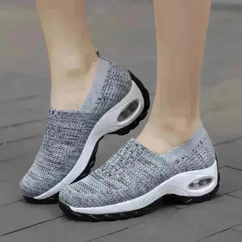 Mesh Sports Shoes Breathable Slip On Air Cushion Sneakers Casual Thick Bottom Heightened Shoes for Women - EX-STOCK CANADA