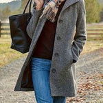 Women's New Vintage Solid Color Button-up Stand-up Collar Woolen Jacket - EX-STOCK Canada