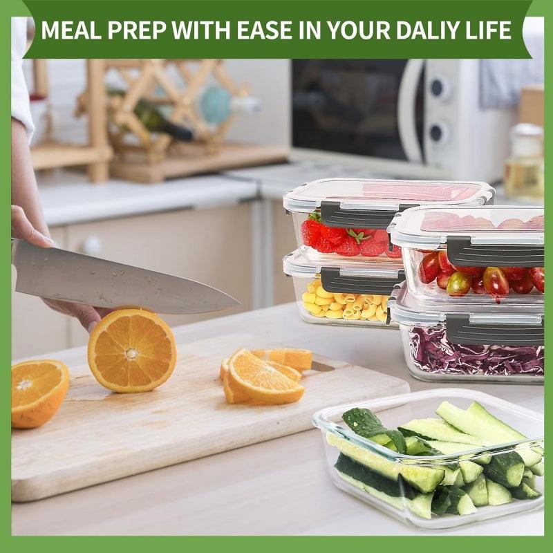 Glass Food Storage Containers With Lids - 5 Airtight Food Storage Containers 