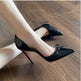 Chaussures à talons hauts fins pointus sexy pour femmes, chaussures simples polyvalentes avec nœud papillon 
