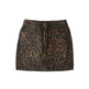Leopard Print Mini Denim Skirt Women's High Waist Pencil Skirt - EX-STOCK CANADA