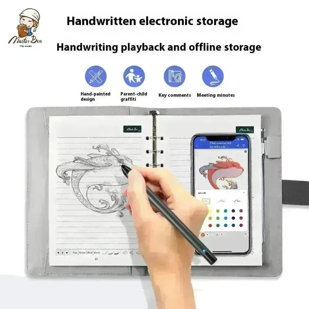 Handwriting Paper Screen Synchronization Smart Fingerprint Lock A5 Notebook - EX-STOCK CANADA