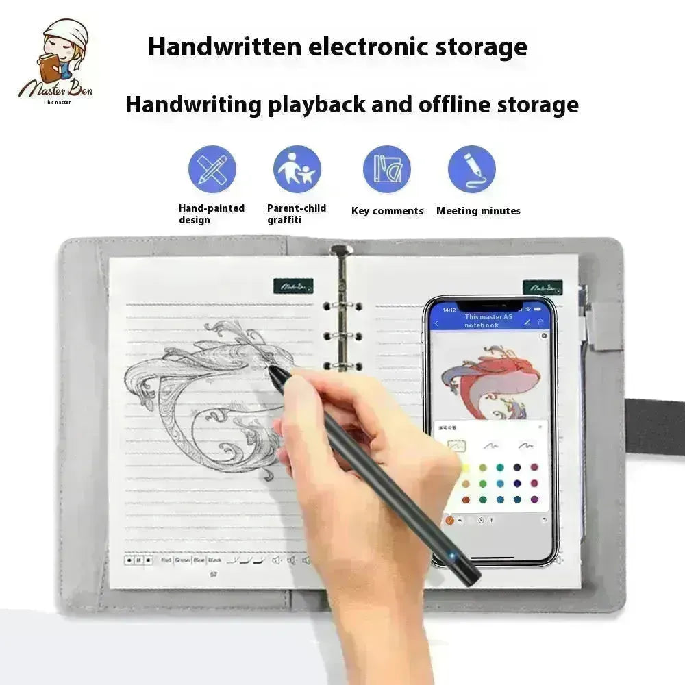 Handwriting Paper Screen Synchronization Smart Fingerprint Lock A5 Notebook