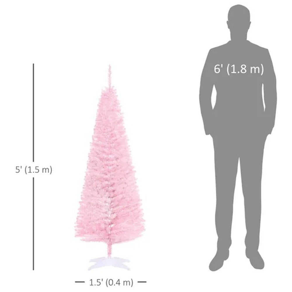 5FT Artificial Christmas Tree, Pencil Christmas Tree With Realistic Branches, Stable Stand EX-STOCK Canada 