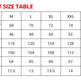 A size chart table titled 'JACKET SIZE TABLE' showing measurements in centimeters for jacket sizes M, L, XL, XXL, and XXXXL, including post middle length, shoulder width, bust, hem, sleeve length, and cuff.