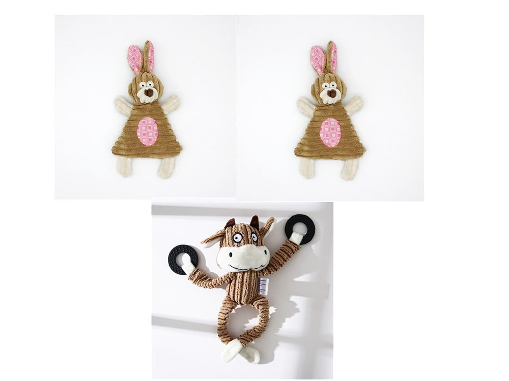 Pet Toy Donkey Shape Corduroy Chew Toy For Dogs Puppy Squeaker Squeaky Plush Bone Molar Dog Toy Pet Training Dog EX-STOCK Canada 