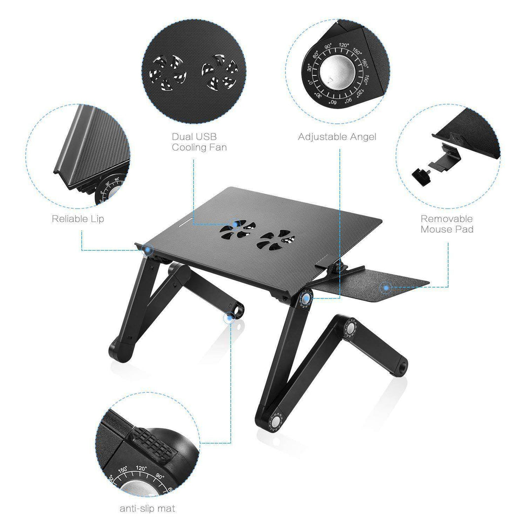 Folding Computer Desk Notebook Computer Stable With Double Fan - EX-STOCK Canada