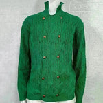 Men's Pure Color Half Collar Double-breasted Knitted Sweater Coat
