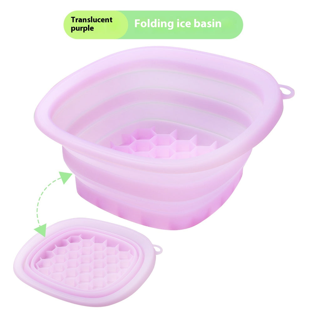Household Silicone Folding Basin Ice Tray Ice Facial Care Ice-bath Wash Basin 