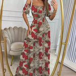 Off Shoulder Summer Maxi Dress Hollow out Cute Flowy dress - EX-STOCK CANADA