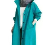 Women Casual Style Hoodie Windbreaker Mid-Length Long-Sleeved waist Jacket
