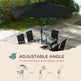 Ensemble de mobilier de patio 8 pièces avec parasol de 9 pieds, table et chaises de jardin, noirEX-STOCK Canada 