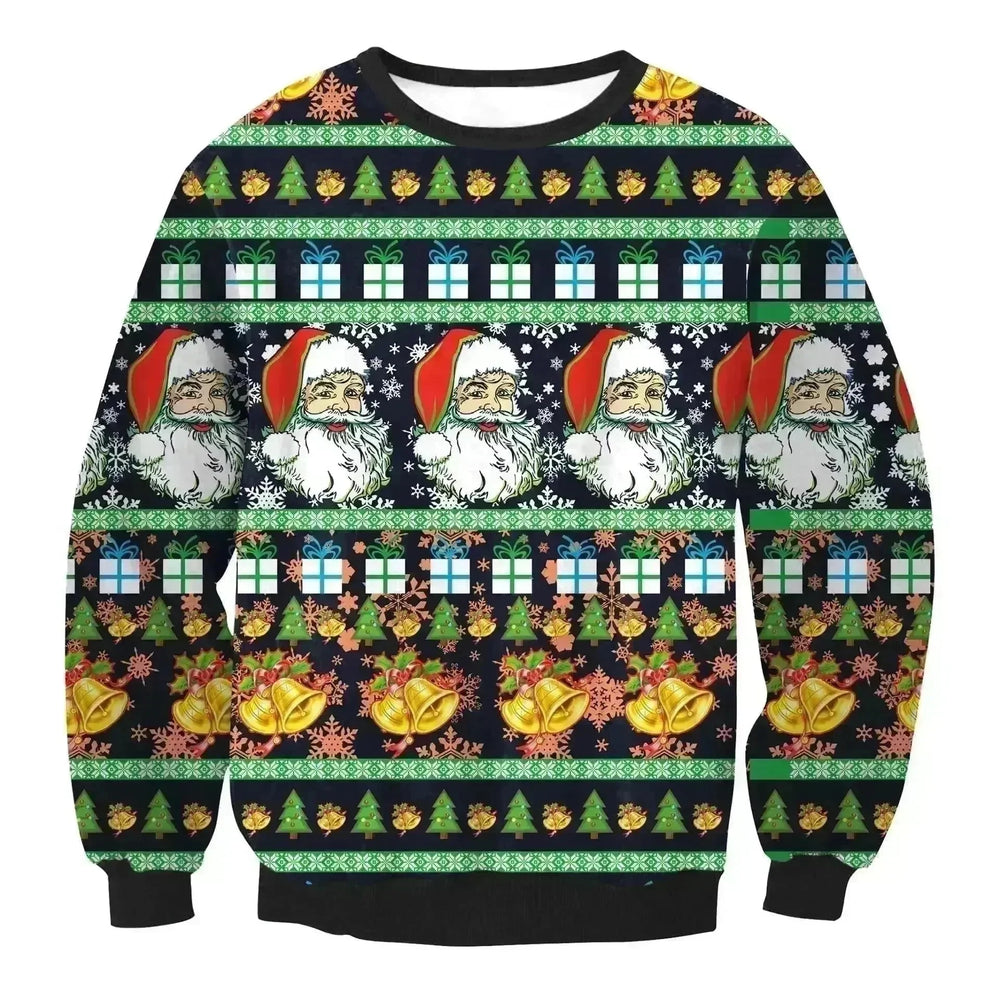 Autumn Winter Fashion Ugly Christmas Sweater Santa Elf Funny Pullover Womens Mens Print Sweaters Tops Clothing - EX-STOCK CANADA