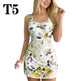 High Waist Women Dresses Spring And Summer Spaghetti Strap Large Flower Print Skirt - EX-STOCK CANADA