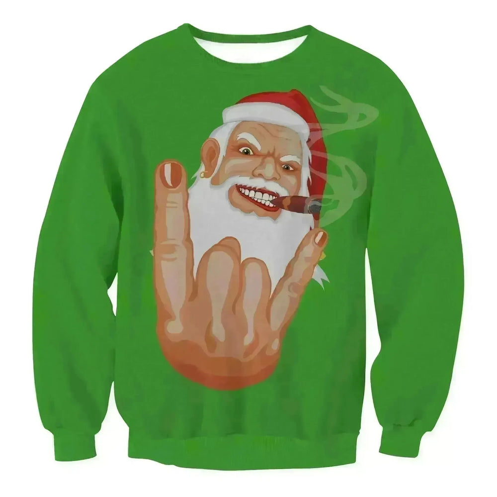 Autumn Winter Fashion Ugly Christmas Sweater Santa Elf Funny Pullover Womens Mens Print Sweaters Tops Clothing - EX-STOCK CANADA