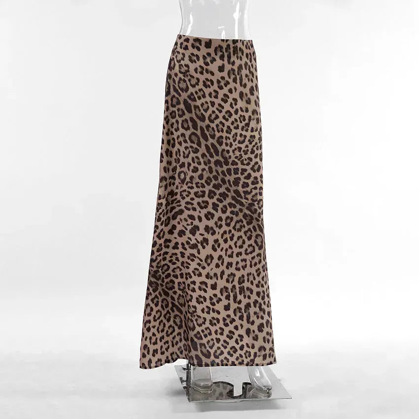 Leopard Long Skirt Fashion Mermaid Skirt Womens Clothing - EX-STOCK CANADA