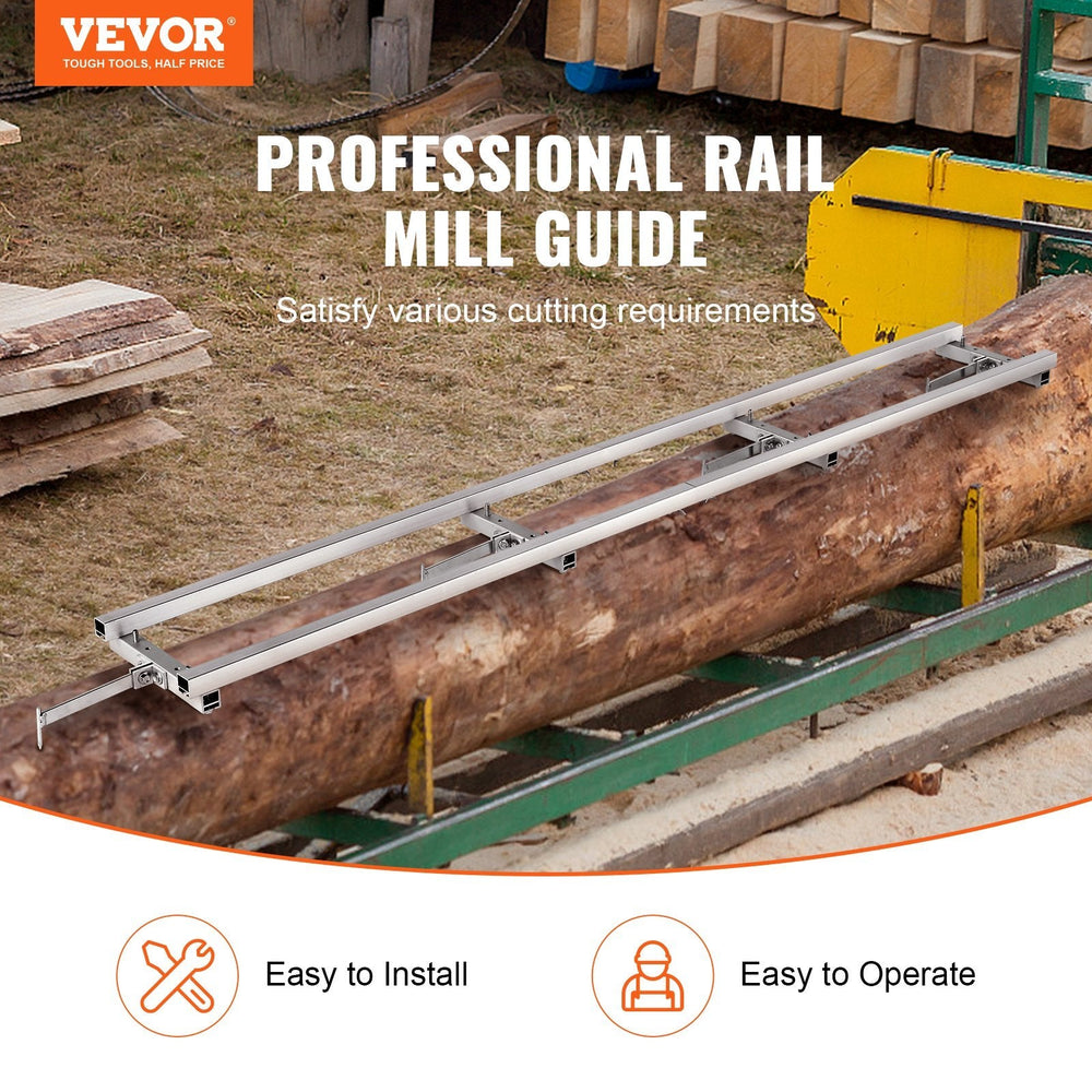 Rail Mill Guide System, 9 Ft Milling Guide, 4 Crossbar Kits Chainsaw Mill Rail Guide, Aluminum Adjustable Saw Mill Rail System Work With Chainsaw Mills For Builders And Woodworkers EX-STOCK