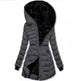 Hooded Warm Fleece Padded Jacket Mid-length Jacket Black Padded Jacket EX-STOCK