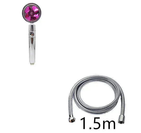 Propeller Driven Shower Head With Stop Button And Cotton Filter Turbocharged High Pressure Handheld Shower Nozzle - EX-STOCK CANADA