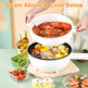 Electric Hot Pot Non-Stick Frying Pan Portable Rapid Noodles Cooker With Long Handle Steamer Spatula Dual Power Control Overheat Dry-Boil Protection For College Dorm Room Essential EX-STOCK