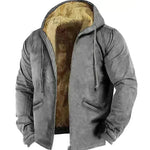 Winter Thick Fleece-lined Cotton-padded Coat Drawstring Jacket Cardigan for Men - EX-STOCK CANADA