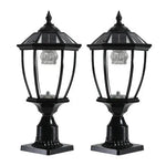 Solar Pillar Headlights With Dimmable LEDs - 2 Packs Landscape Pathway Light