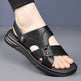 Men's Breathable Genuine Leather Beach Shoes Casual Soft Bottom Middle-aged And Elderly  EX-STOCK CANADA