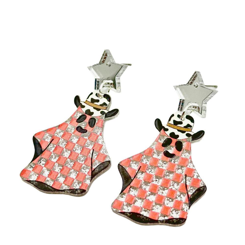 Halloween Day Ornament Colorful Ghost Eyes Funny Acrylic Earrings For Women - EX-STOCK Canada