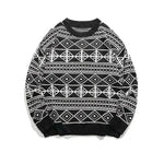 New Trendy Casual Jacquard Knitted Loose Pullover Sweater unisex - EX-STOCK CANADA