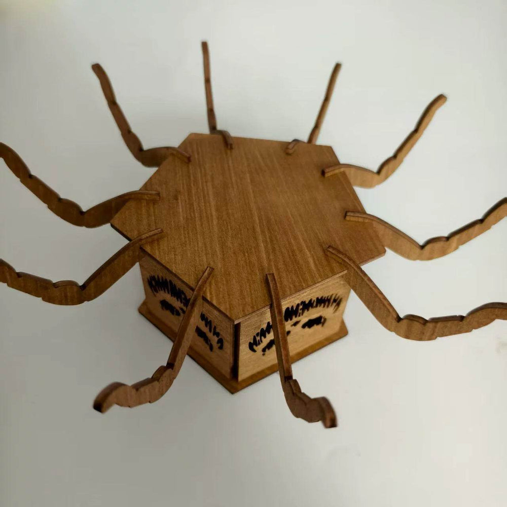 Cross-border New Ghost Halloween Spider Mini Lantern Candlestick Decorations Interesting Ornaments Wooden Craftwork - EX-STOCK Canada