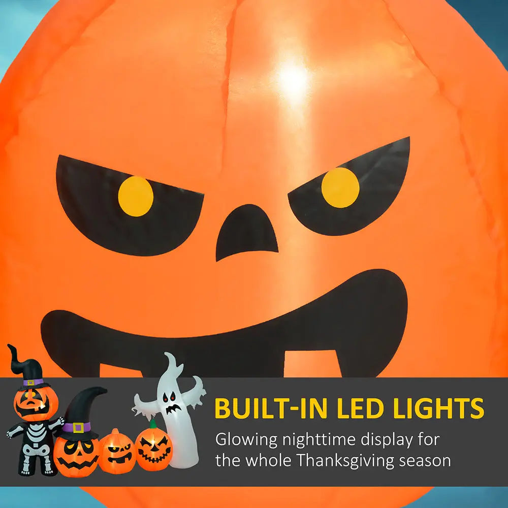 7.5ft Inflatable Halloween Pumpkin Ghost Family, Blow Up LED Display For Garden Indoor Outdoor - EX-STOCK Canada