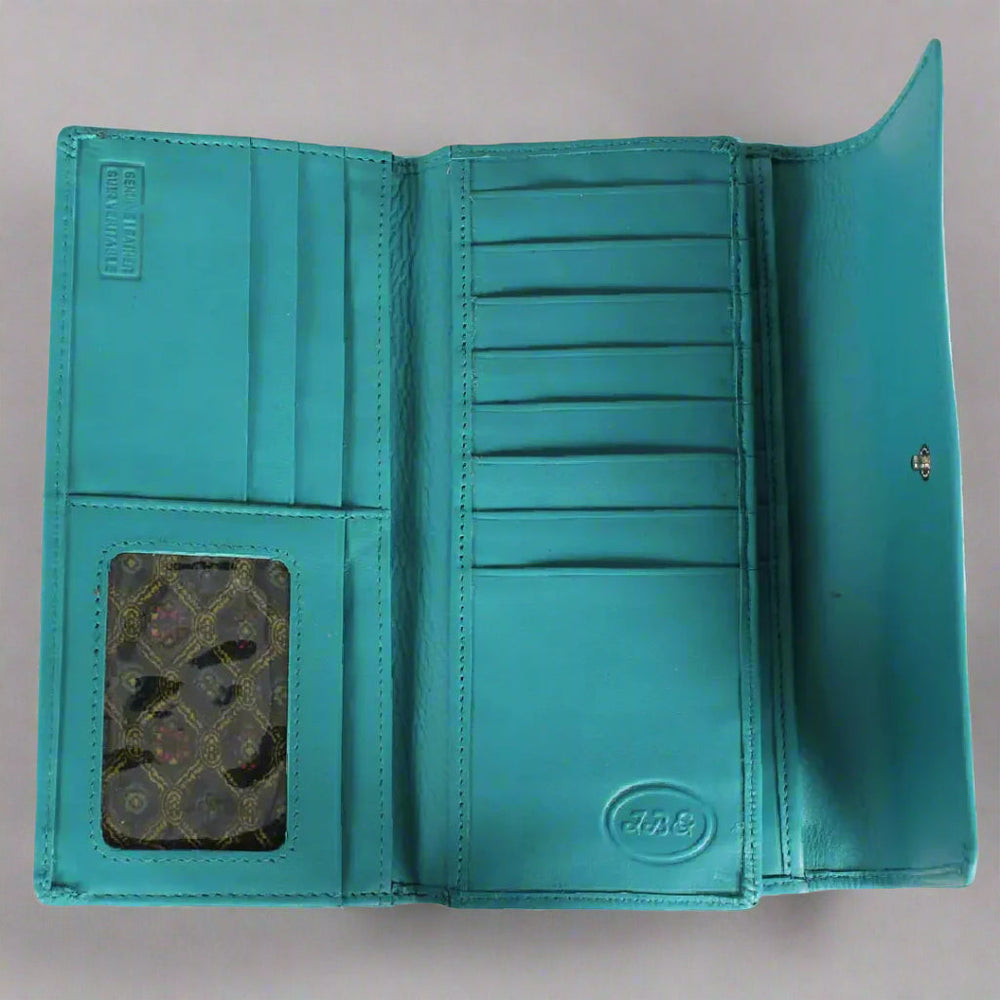 محفظة جلدية ثلاثية الطي بجناح نسائي من JBG الدوليةEX-STOCK Canada 