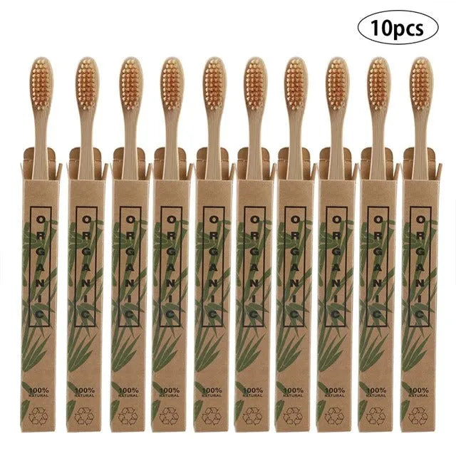 10pcs  Bamboo toothbrushes - EX-STOCK CANADA