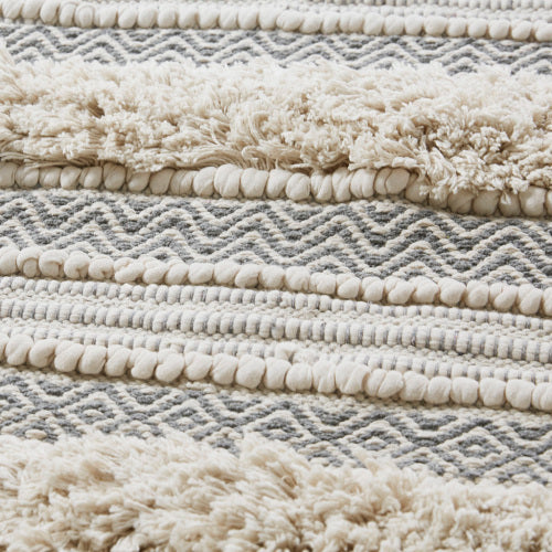 Woven Texture Stripe Bath Rug Grey 20x32 EX-STOCK