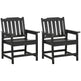 Ensemble de 2 chaises de patio toutes saisons, chaises de salle à manger de patio en HDPE, mobilier d'extérieur robuste imitation bois, noirEX-STOCK Canada 