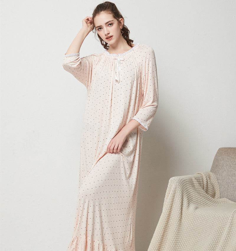 Modal Long Small Floral Pajamas For Women - EX-STOCK Canada