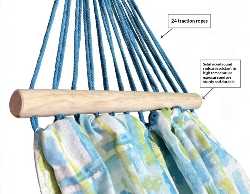 Outdoor Fringed Canvas Hammock, 200 × 150 cm