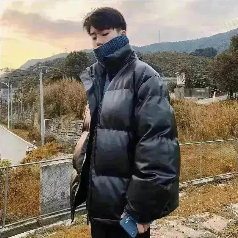 Winter Men's Down Cotton-padded Winter Coat Thick Black Puffer Jacket - EX-STOCK CANADA