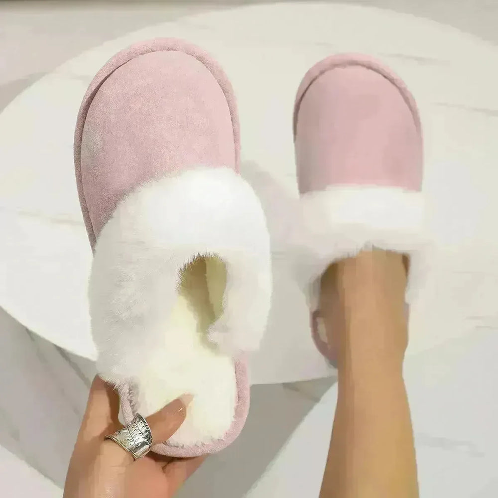 Winter Warm Plush Slippers Home Indoor Non-slip Bedroom Floor Soft Fuzzy Slipper For Couple Fashion Solid House Shoes - EX-STOCK CANADA