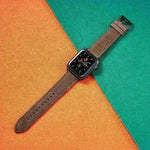 Suitable For  Iwatch SE Strap Lychee Pattern Oil Wax Leather Strap New Silicone Leather Strap - EX-STOCK CANADA