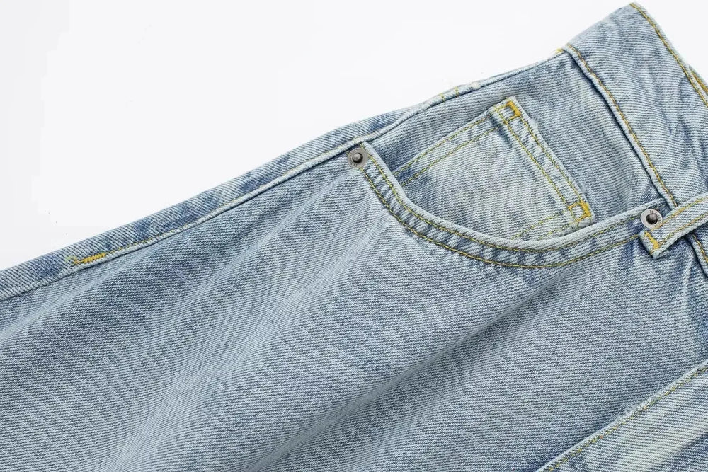 Fashionable Asymmetric High Waist Midi Denim Split Skirt - EX-STOCK CANADA