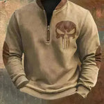 Casual 3D Digital Printing Stand Collar Men's Street Quarter Zip Sweatshirt top - EX-STOCK CANADA