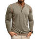European And American Men's Henley Shirt With Four-button Top EX-STOCK Canada 