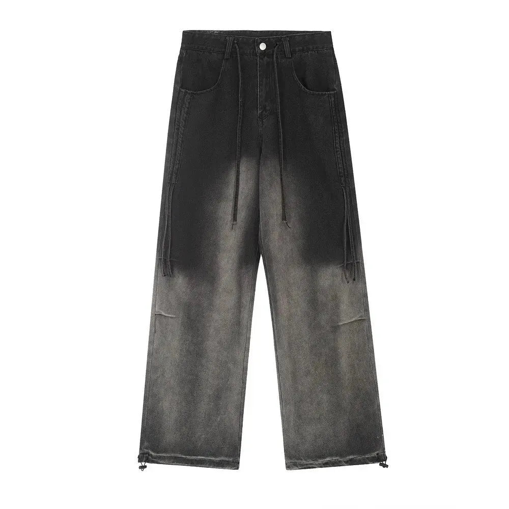 Gradient Tie-dye Straight-leg Denim Trousers Men Jeans - EX-STOCK CANADA