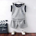 Children's Vest Suit Western Style Sleeveless Waffle two piece for boys casual wears for boys.