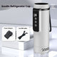 Insulin refrigerator cup with power adapter and car USB cable on a white background