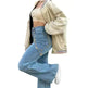 Women's Jeans Mid-rise Blue Commuter Bootcut Pants - EX-STOCK CANADA