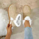 Insulated Cotton-padded Boot Shoes  Flat Bottom Solid Color Fleece Lined perfect for winter - EX-STOCK CANADA