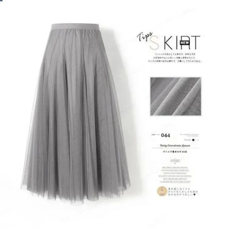 Pleated Mesh Midi Skirt – Women's Prairie Swing Skirt - EX-STOCK CANADA