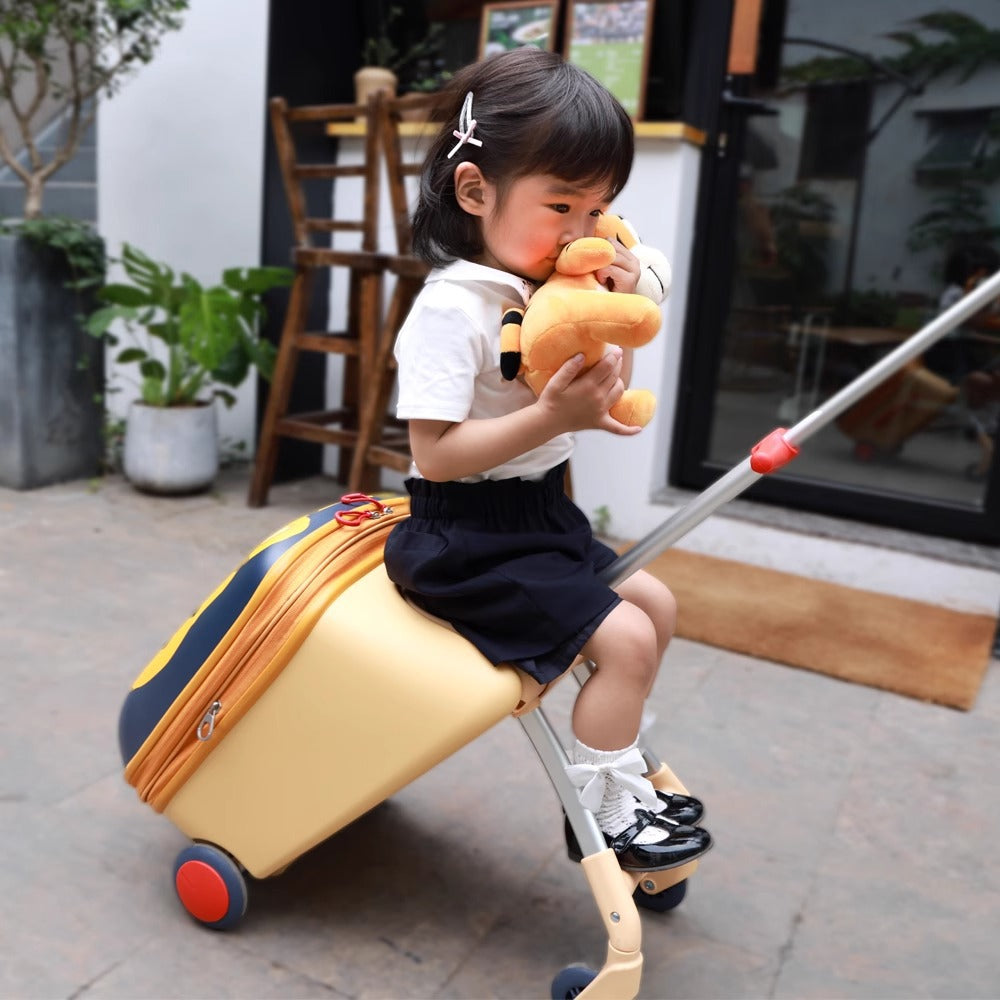 kids ride on travel suitcase with seat